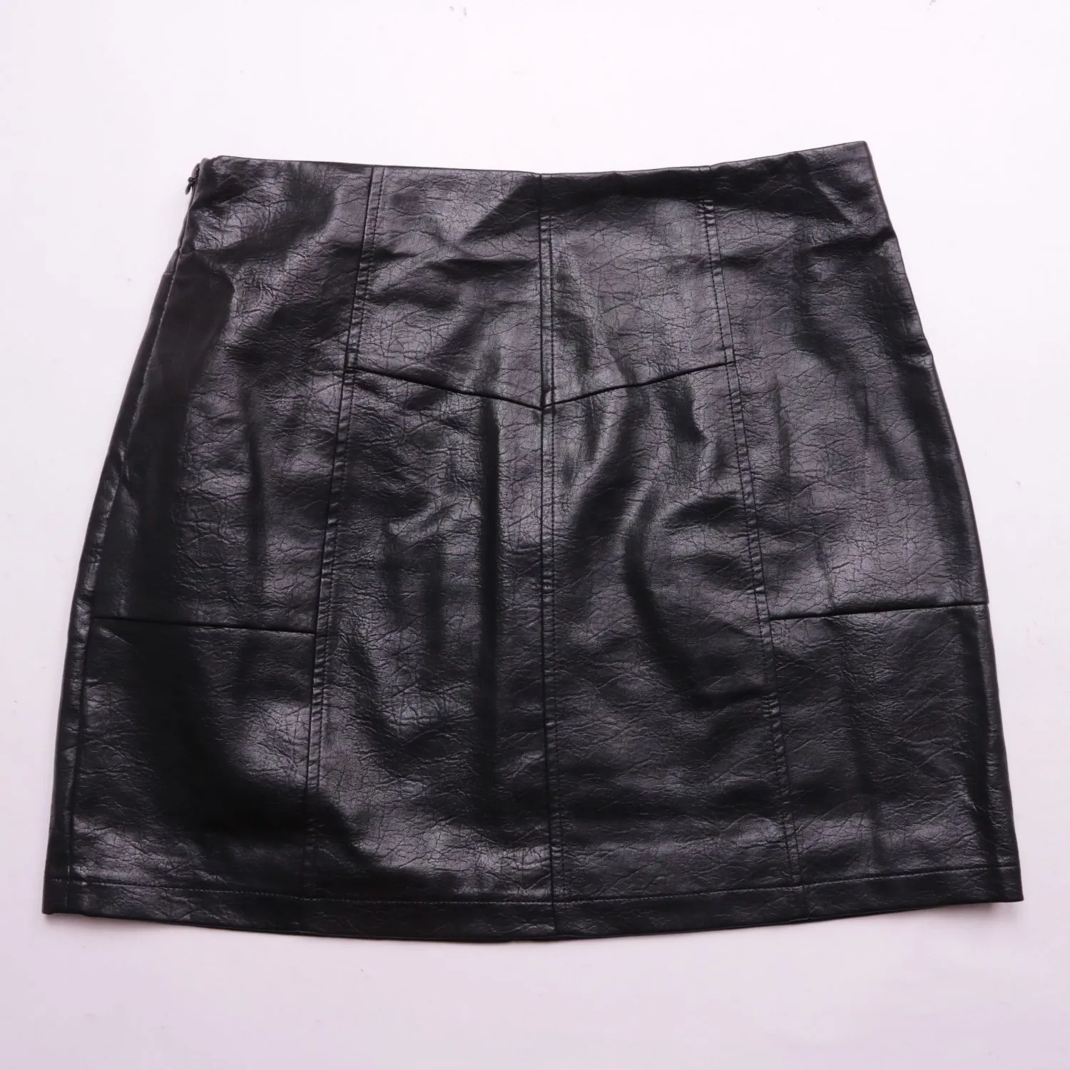 Чёрная мини-юбка SHEIN BAE из экокожи, размер 48 (L)