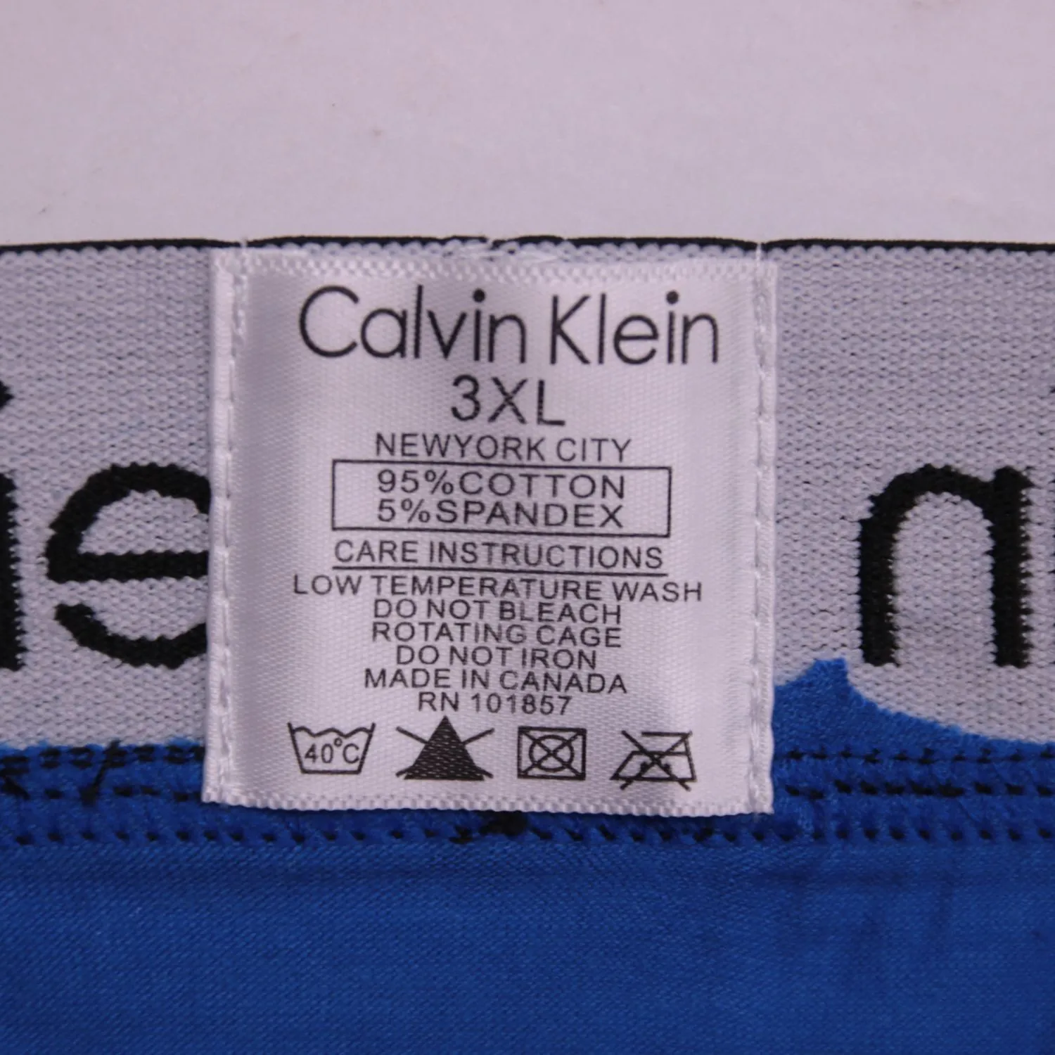 Синие трусы-боксеры Calvin Klein с широкой резинкой, размер 60 (3XL)
